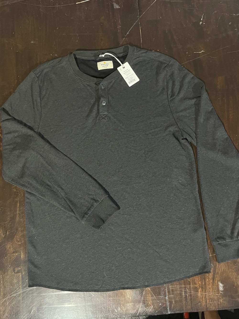 Marine Layer DK Henley Faded Black, Sz M, NWT
